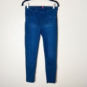 Spanx dark wash pull on jeans